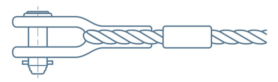 Ferrule-secured open thimble termination