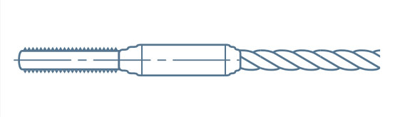 Threaded socket swaged
