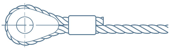 Ferrule-secured solid thimble termination